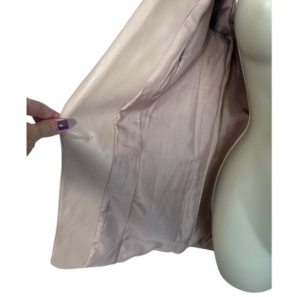 Miss Selfridge Faux Leather One Button Blazer in Mink Size 6 - Picture 12 of 14